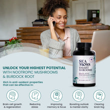 Load image into Gallery viewer, HAPPY FOX Irish Sea Moss Capsules & Mushroom Complex - Organic Seamoss with Adaptogens for Brain Health, 1500mg, 90 Vegan Capsules, Organic Mushroom Supplement