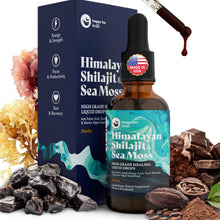 Load image into Gallery viewer, Pure Himalayan Shilajit & Irish Sea Moss Liquid Drops, 85+ Trace Minerals, 60% Fulvic Acid in Great Tasting Mocha Flavor. High Grade Healing Boosts Vitality, Productivity & Collagen
