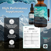 Load image into Gallery viewer, Pure Himalayan Shilajit & Irish Sea Moss Liquid Drops, 85+ Trace Minerals, 60% Fulvic Acid in Great Tasting Mocha Flavor. High Grade Healing Boosts Vitality, Productivity & Collagen