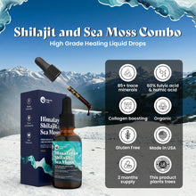 Load image into Gallery viewer, Pure Himalayan Shilajit & Irish Sea Moss Liquid Drops, 85+ Trace Minerals, 60% Fulvic Acid in Great Tasting Mocha Flavor. High Grade Healing Boosts Vitality, Productivity & Collagen